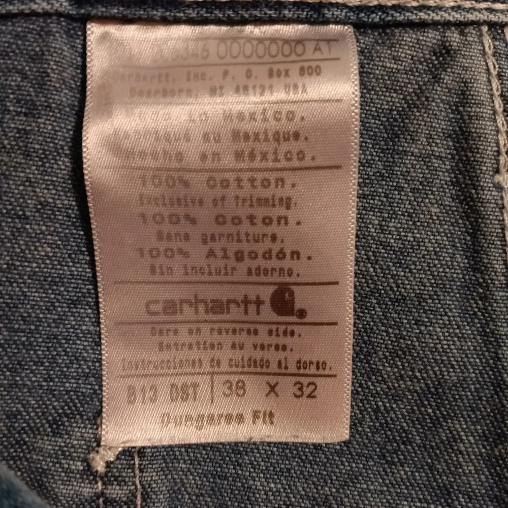 Carhartt‎ Jeans Mens Workwear Denim Carpenter Pants Blue B13 DST - 38x32 (36x30)